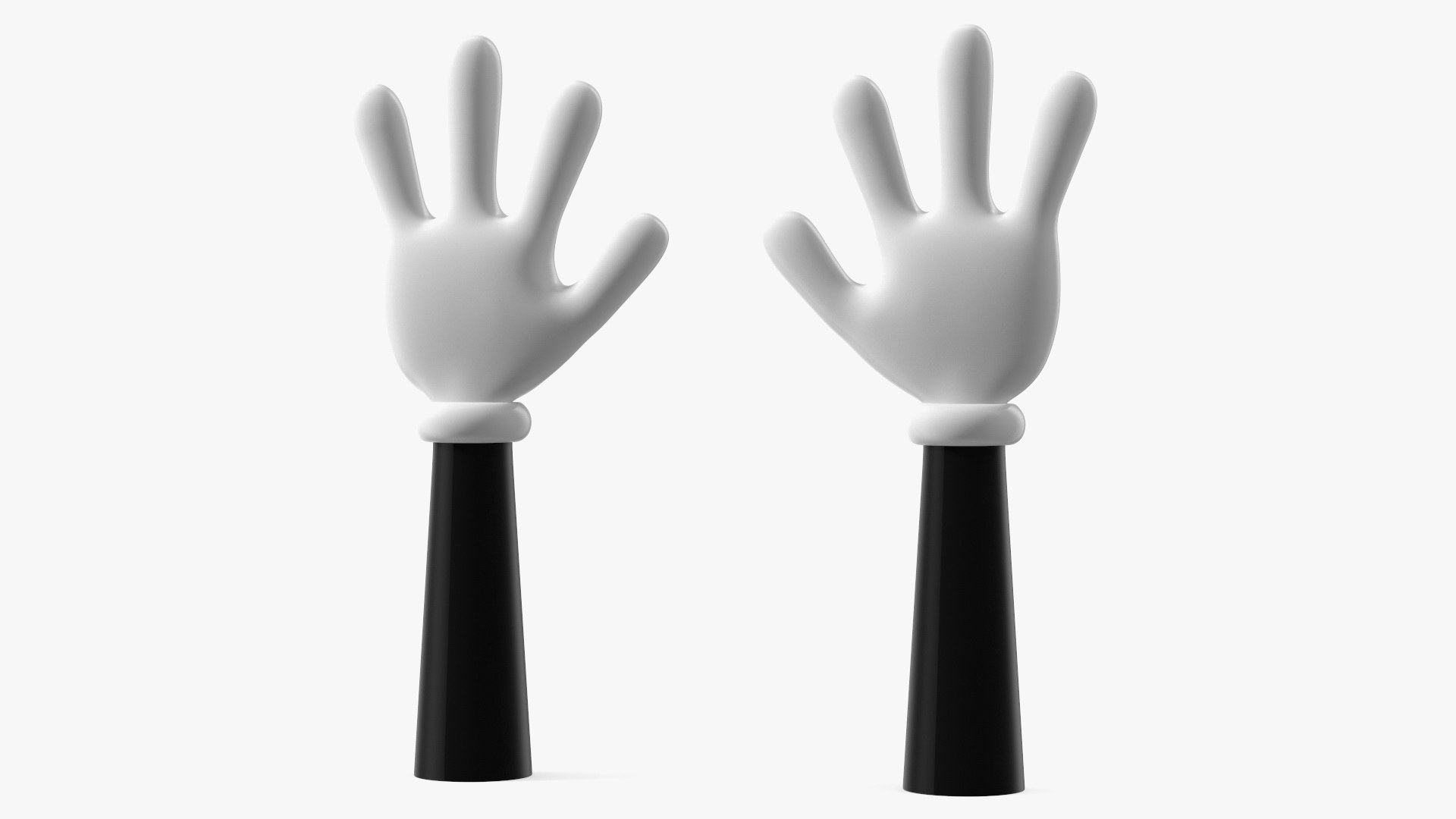 Cartoon Hands in Gloves Rigged 3D model preview