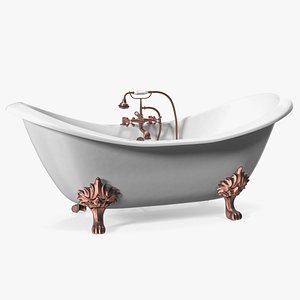 3D Luxury Antique Bath with Copper Mixer Shower model