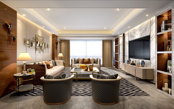 Collection of Modern living room - full furniture 15 3D model