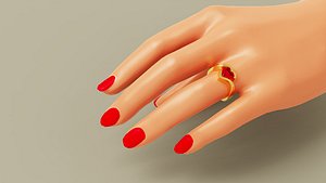 3D model Heart shape diamond tension style engagement ring