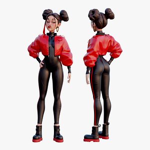 3D model Stylized Bad Girl Game ready 3D Character