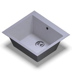 3D model sink polygran r-111 white