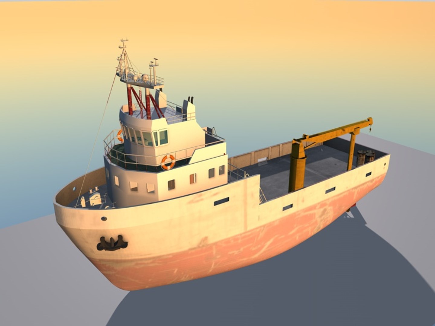 3d Model Workboat Interiors Details