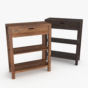 3D model Cedar Accent Table w1 Drawer 2 colors