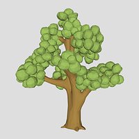 Low poly Elm tree 3d model