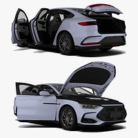 BYD Han DM-p Plug-in Hybrid Sedan Detailed Interior Animated Doors