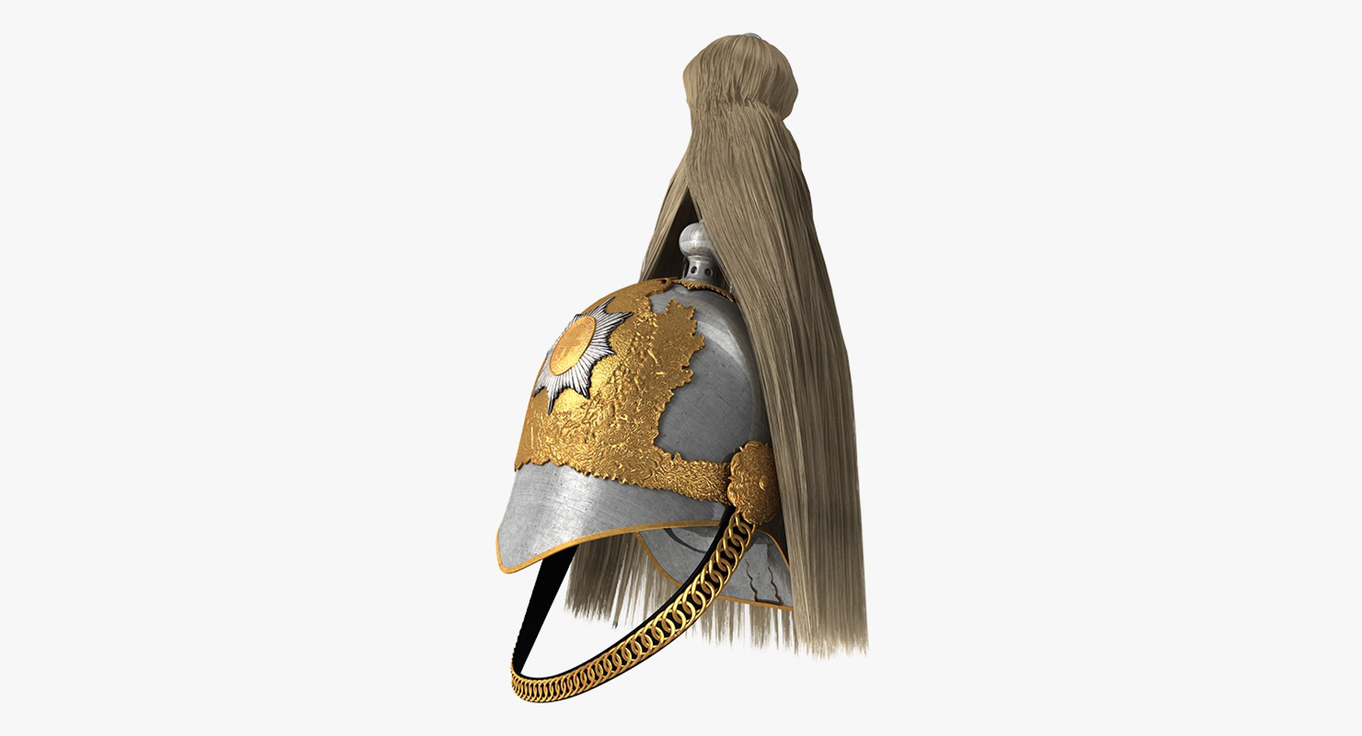 British Life Guard Cavalry Helmet with Fur 3D Model 3D model preview