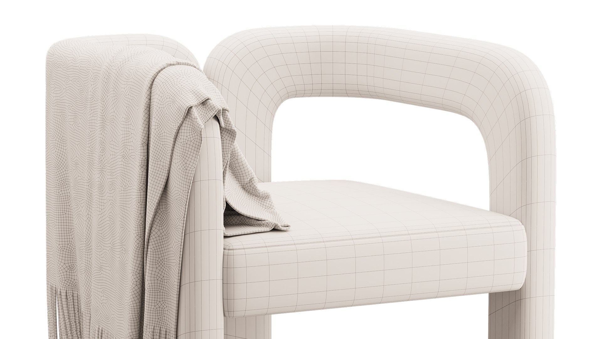 3D Art Deco Solid Color Arm Chair - TurboSquid 2316149