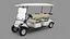 Resort Electric Car Yamaha Four Seat Rigged for Cinema 4D