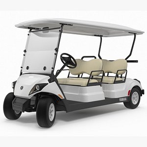 Resort Electric Car Yamaha Four Seat Rigged for Cinema 4D