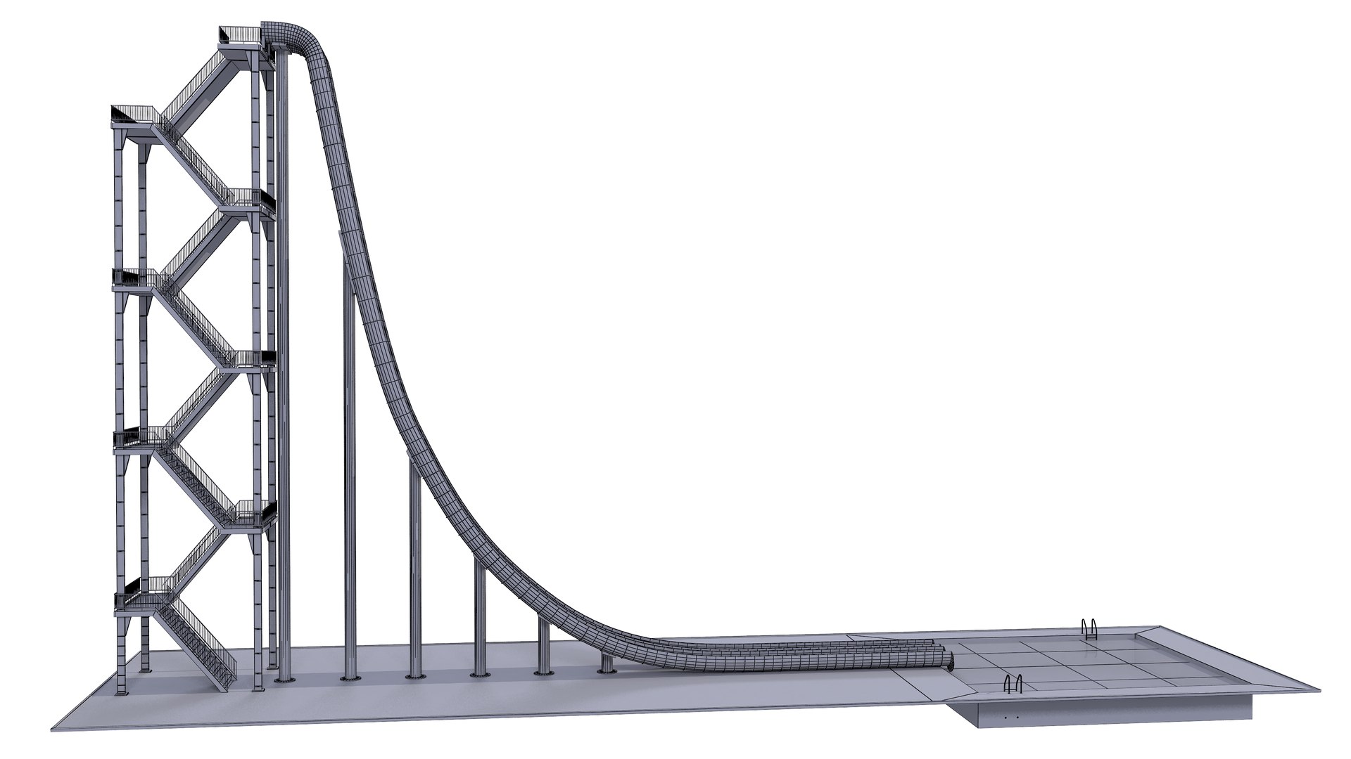 Water Slide Model - TurboSquid 1662190