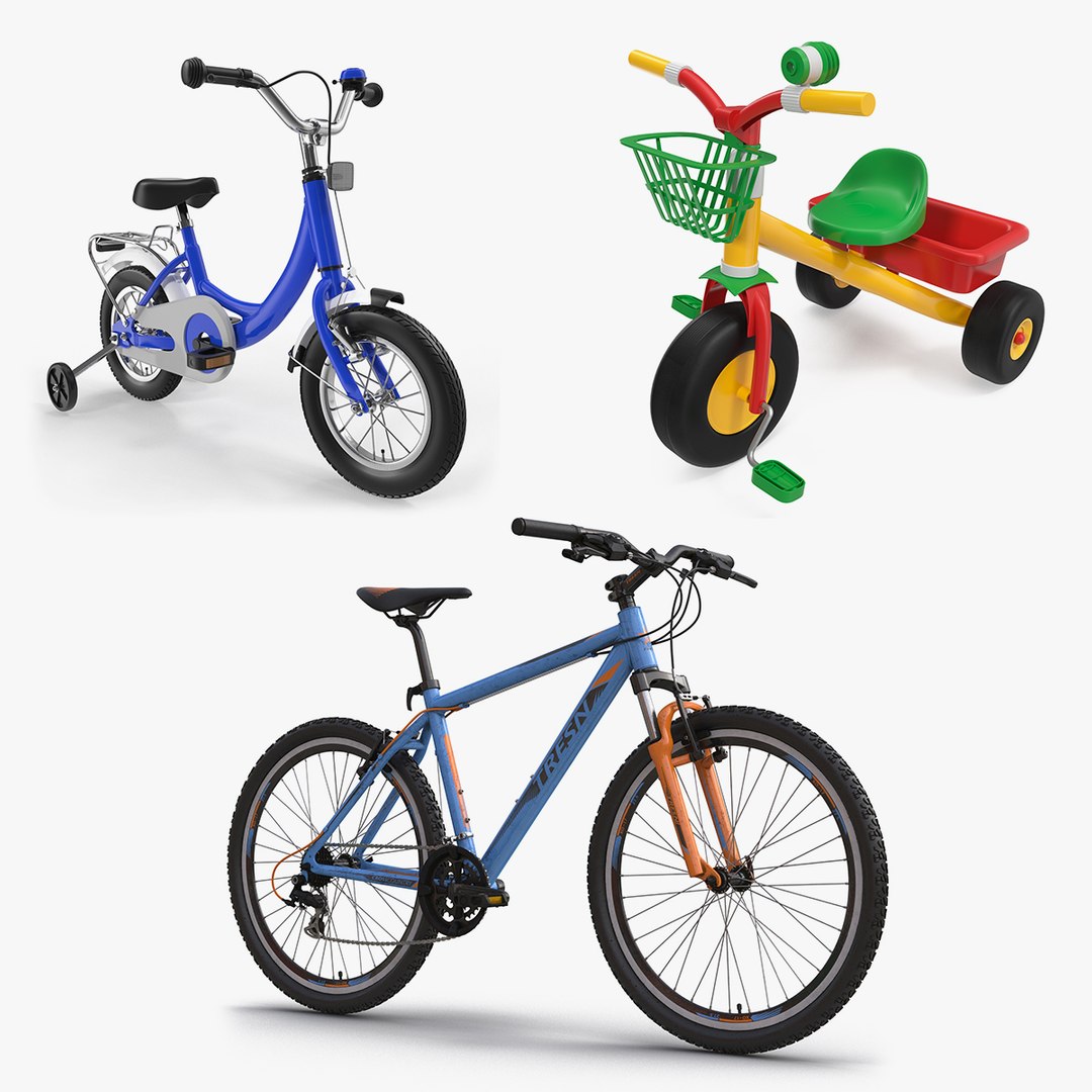 Child Bikes 3D Models Collection 3D model preview