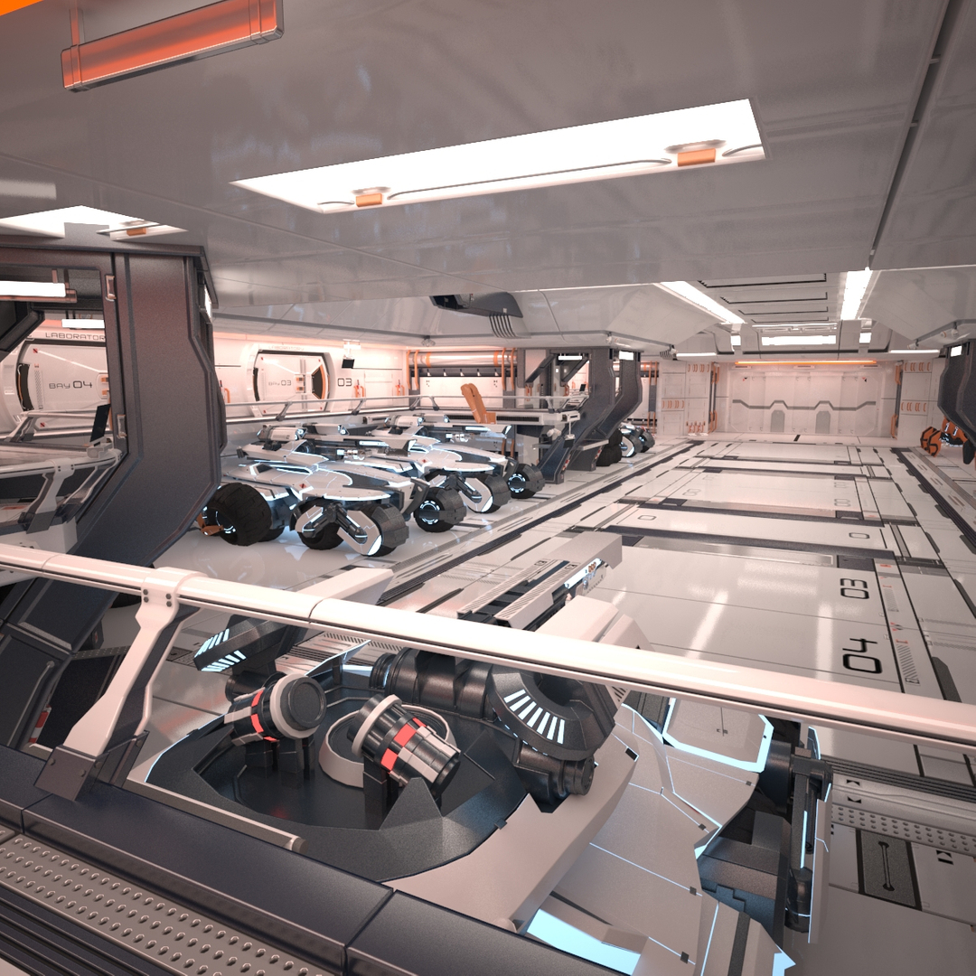 3d model sci fi hangar