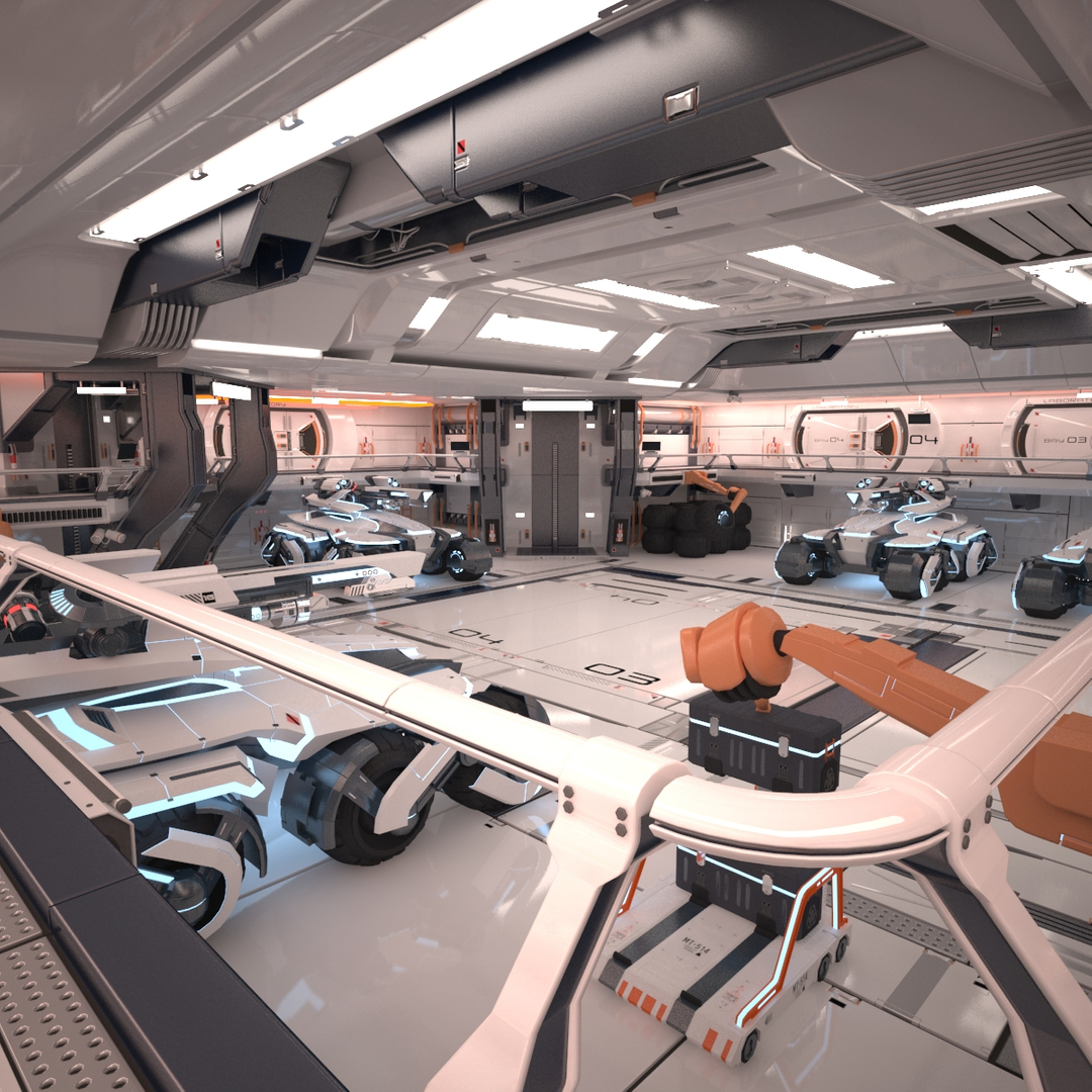 3d model sci fi hangar
