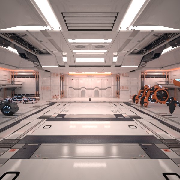 3d Model Sci Fi Hangar