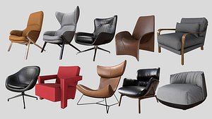 3D pbr archviz armchairs ar model