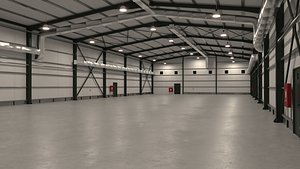 3D Exhibition Warehouse Interior model