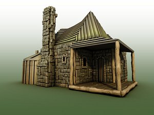3d old cottage model