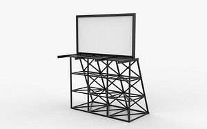 3D Old Rooftop Billboard 3D model model