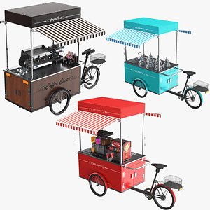 Three Detailed Food Carts