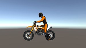 Low Poly Dirt Bike With Rider-1