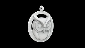 Owl Pendant 3D Print Model 3D model