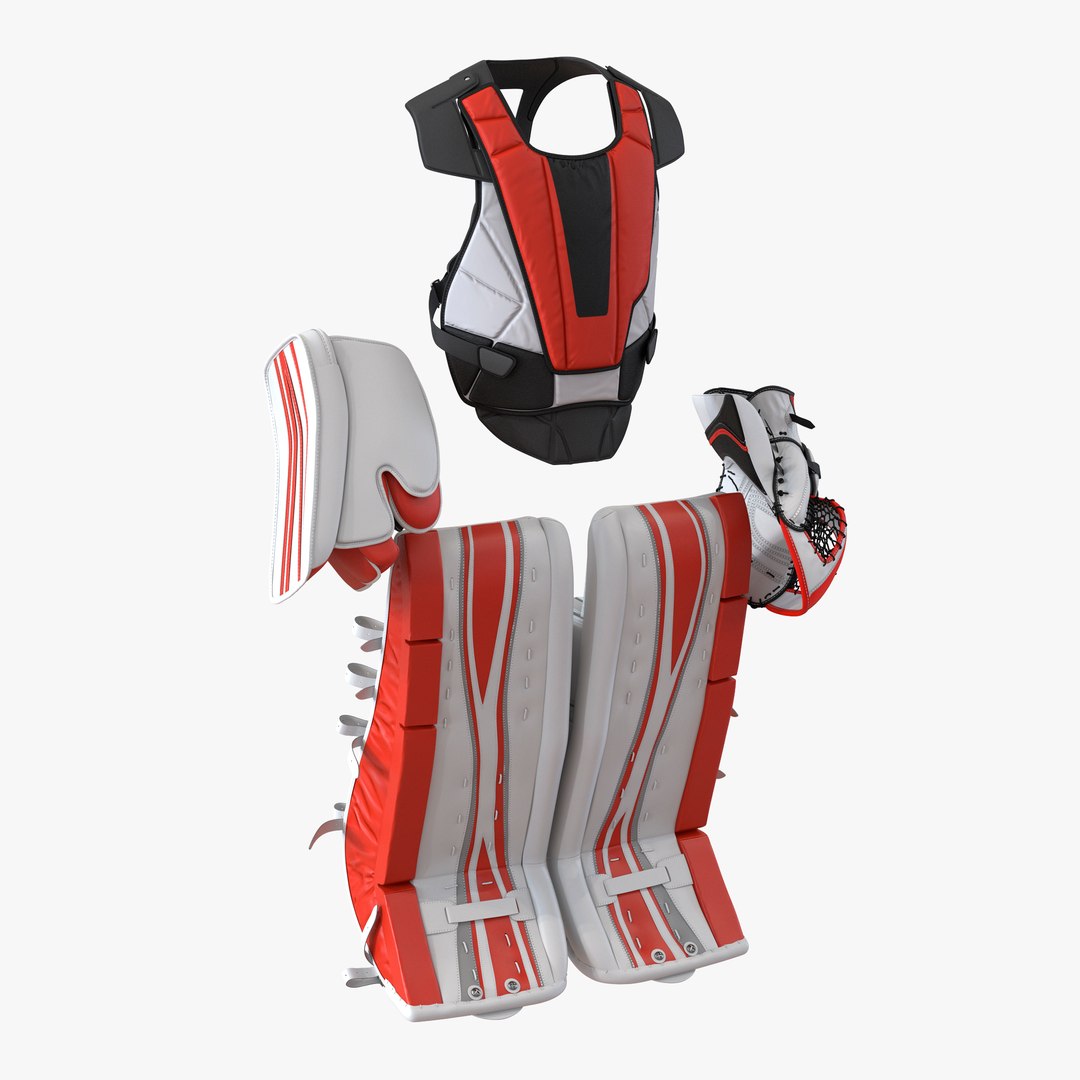 Hockey Goalie Protection Kit Generic Red 3D model preview