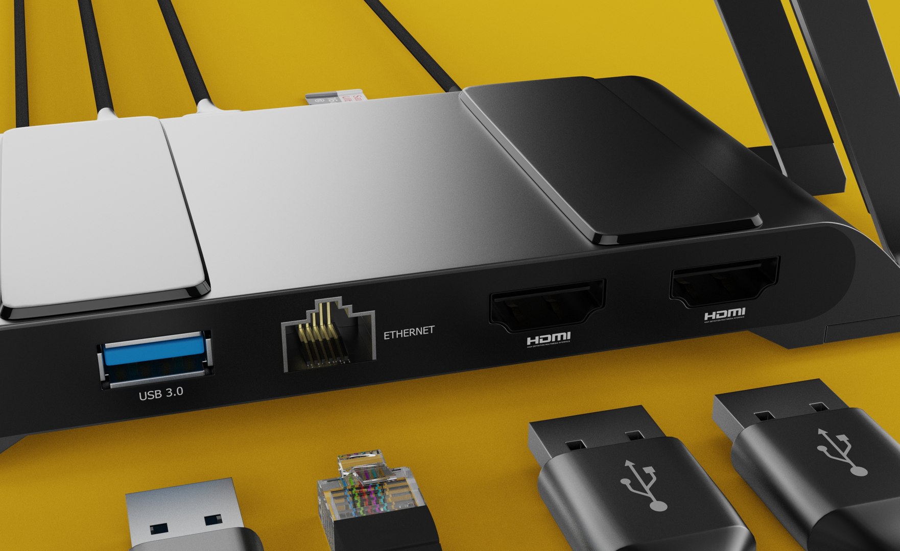 3D USB Hub - TurboSquid 1883412