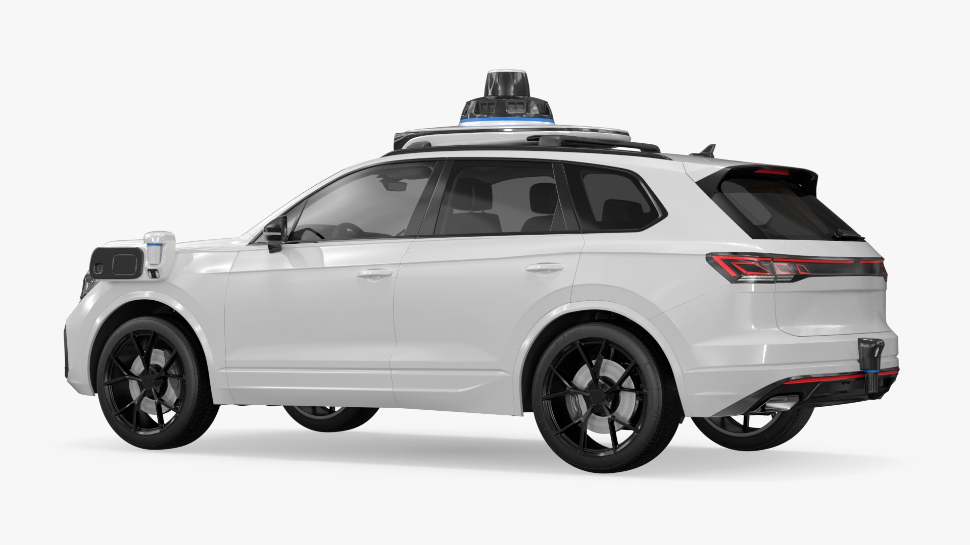 Urban SUV Vehicle with Roof Scanner White 3D model preview