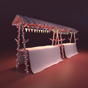 Market stall flags Commercial atmosphere lights And beads
