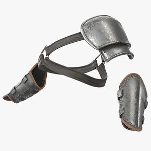 3D Fantasy Shoulder and Bracers Armor Set Metal model