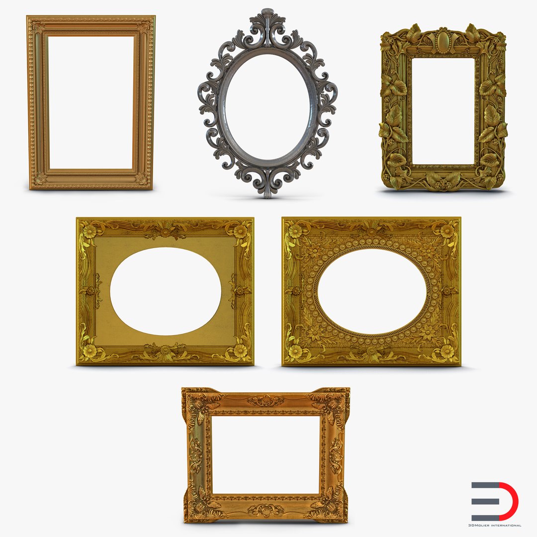 Baroque Picture Frames 3D Models Collection 3D model preview