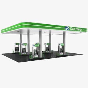 3D real gas station cleaning model