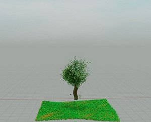 3D tree grassy lawn