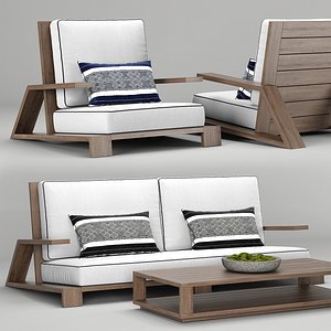 rh outdoor olema teak 3D model