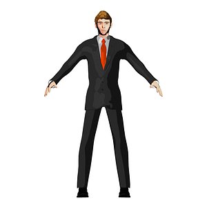 adult cartoon business man model