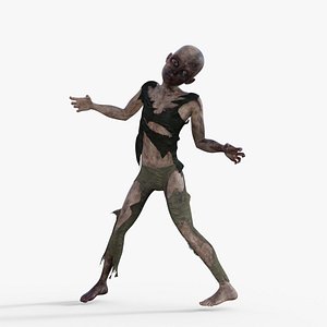Scary Zombie Man Rigged 3D