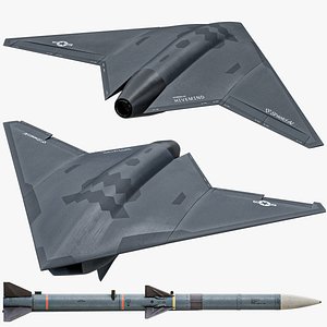 Rigged Shield AI X-Bat Unmanned VTOL Fighter Jet With AIM-120C Missile PBR