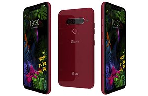 3D LG G8s ThinQ Carmine Red Low Poly