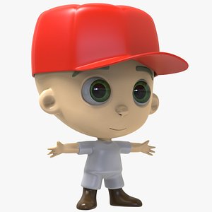 Cartoon Young Boy - T Pose 3D