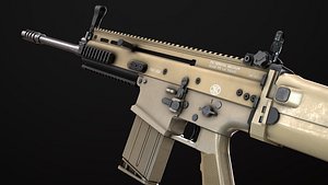 FN Scar L AAA Game Ready PBR Low-poly 3D model