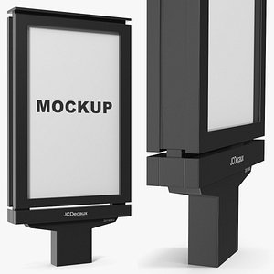 JCDecaux Street Advertising Billboard Black Mockup