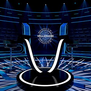 Millionaire TV Studio Stage Light UK Modern Set 2