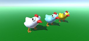 chickens 3D model