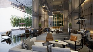 Hotel Lobby Interior-A6 3D model