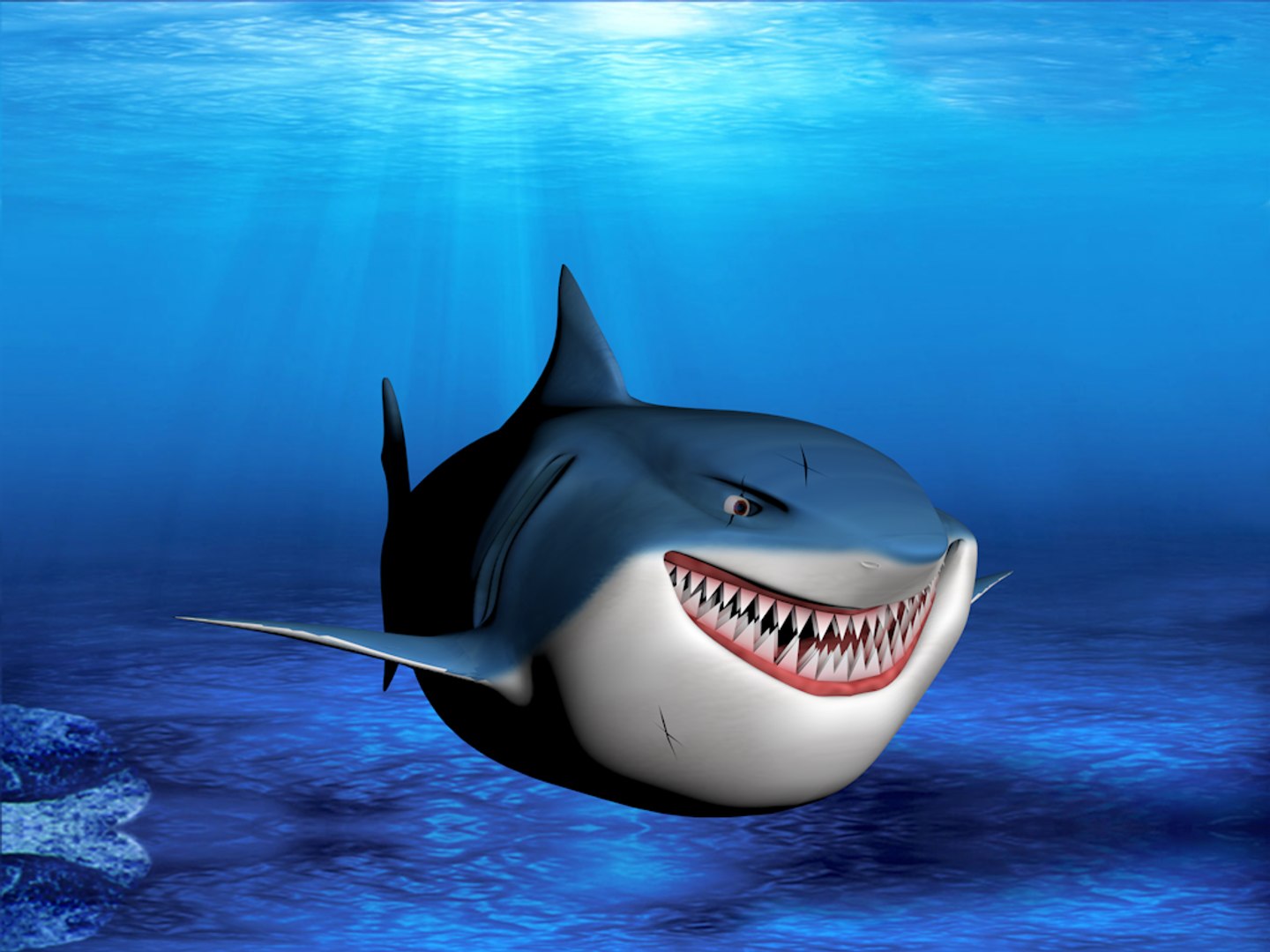 Bruce Shark Cartoon 3d Model
