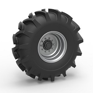 Diecast Wheel of Redneck Rave Mud truck Scale 1 to 25 3D