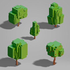 3D set trees blocky model