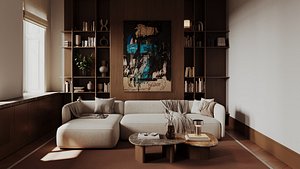 Modern Luxury Living Room Interior 3D model