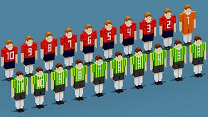 Voxel Soccer Team Players model